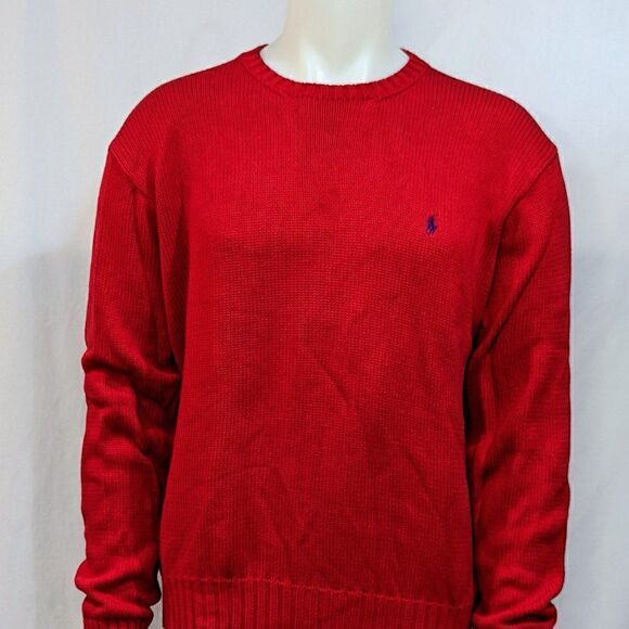 Polo Ralph Lauren Cable knit red cotton crew neck - Picture 3 of 8
